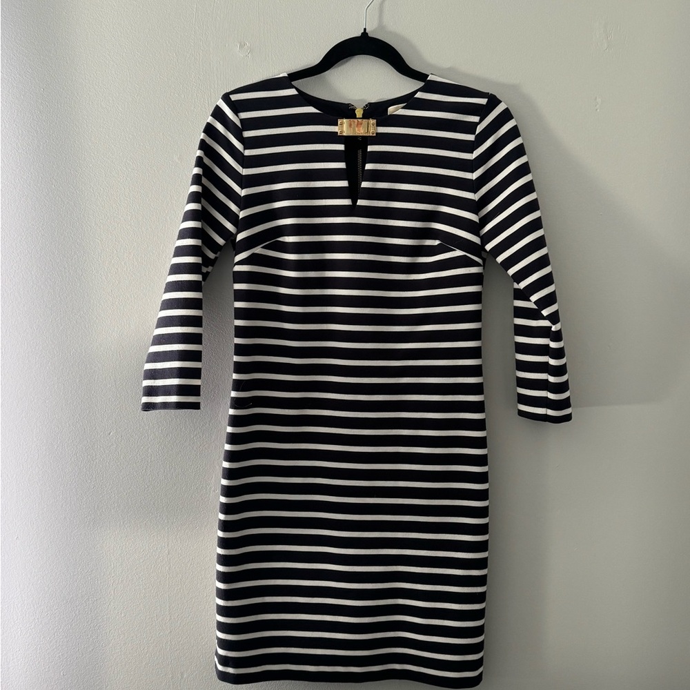 Striped Navy and White Dress
